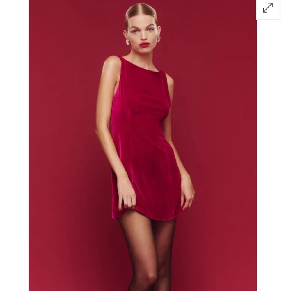 Reformation Brisbane Dress in Rhubarb